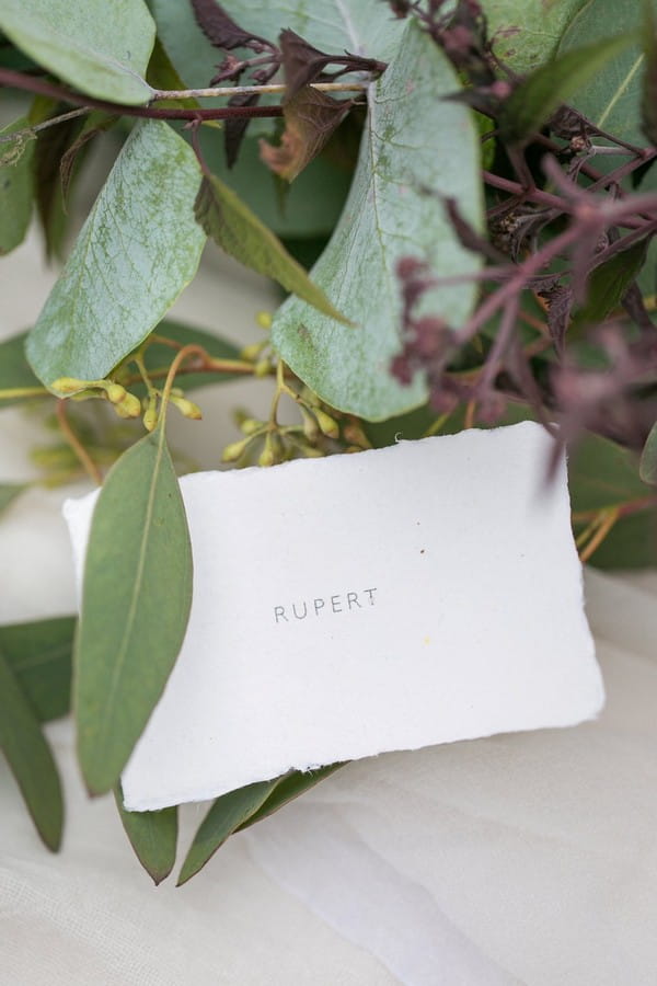 Simple wedding place name card