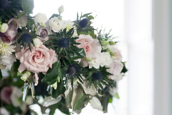 Rose and thistle wedding flowers