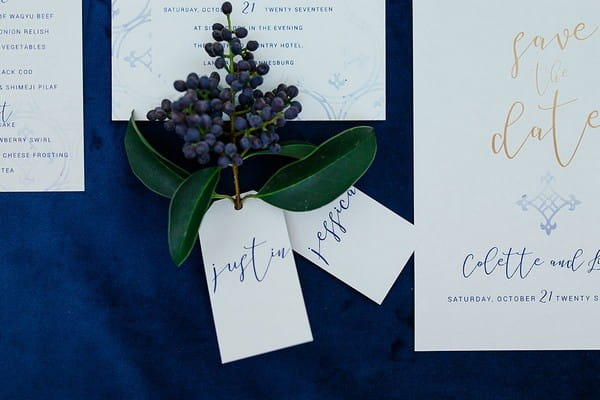 Calligraphy wedding name tags