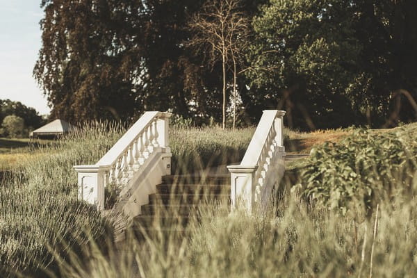 Steps in gardens of Coworth Park