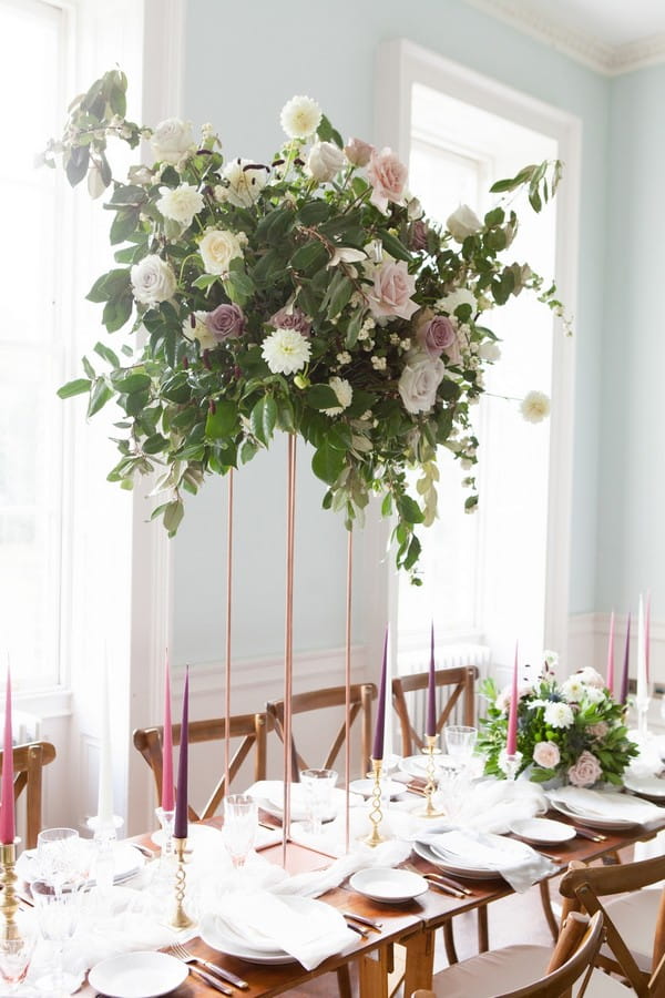 Tall wedding table flowers