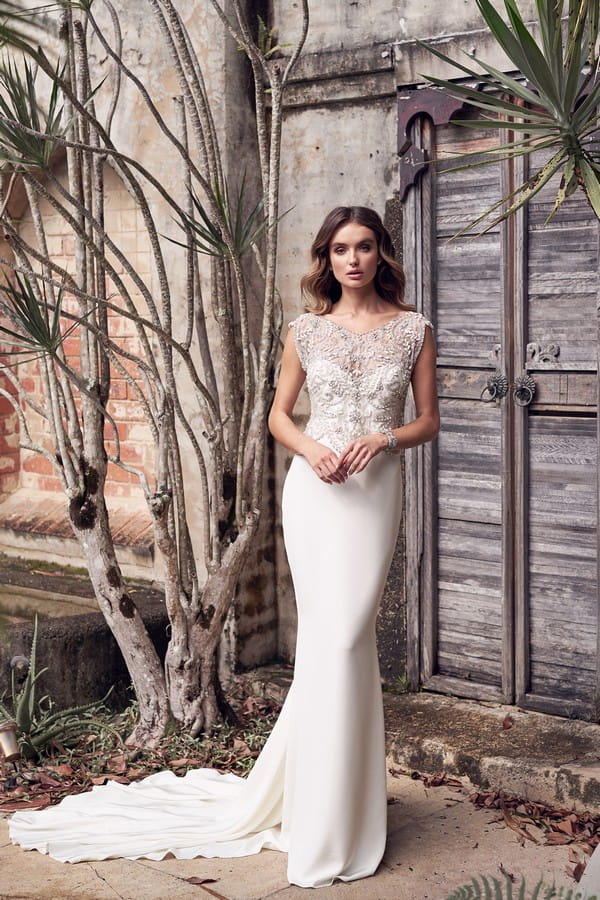 Aria Wedding Dress with Crepe de Chine Skirt from the Anna Campbell Wanderlust 2019 Bridal Collection