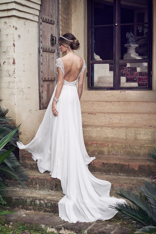 Back of Aria Wedding Dresswth Summer Skirt from the Anna Campbell Wanderlust 2019 Bridal Collection