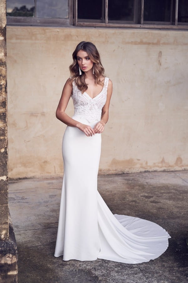 Jamie Wedding Dress with Crepe de Chine Skirt from the Anna Campbell Wanderlust 2019 Bridal Collection