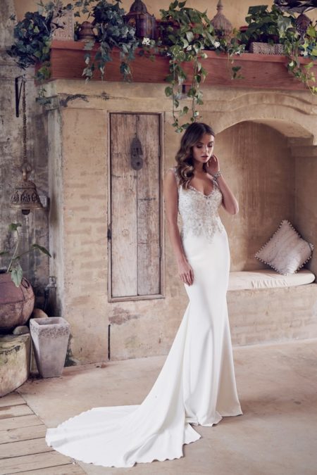 Paige Wedding Dress with Crepe de Chine Skirt from the Anna Campbell Wanderlust 2019 Bridal Collection