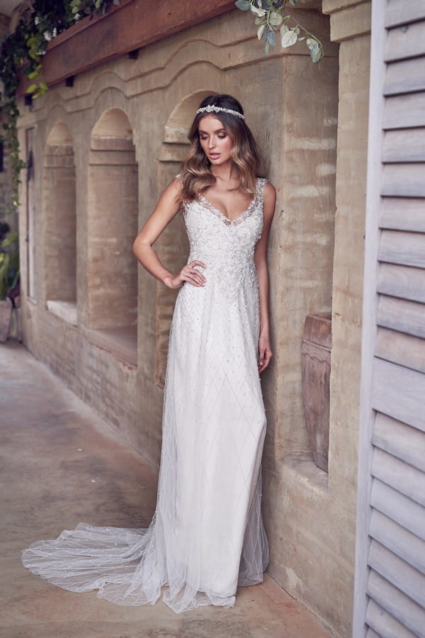 Paige Wedding Dress with Embellished Skirt from the Anna Campbell Wanderlust 2019 Bridal Collection