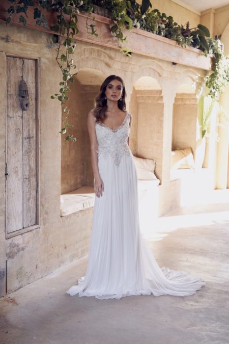 Paige Wedding Dress with Silk Tulle Skirt from the Anna Campbell Wanderlust 2019 Bridal Collection