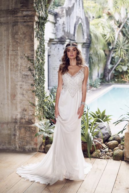 Paige Wedding Dress with with Slimline Chiffon Skirt from the Anna Campbell Wanderlust 2019 Bridal Collection