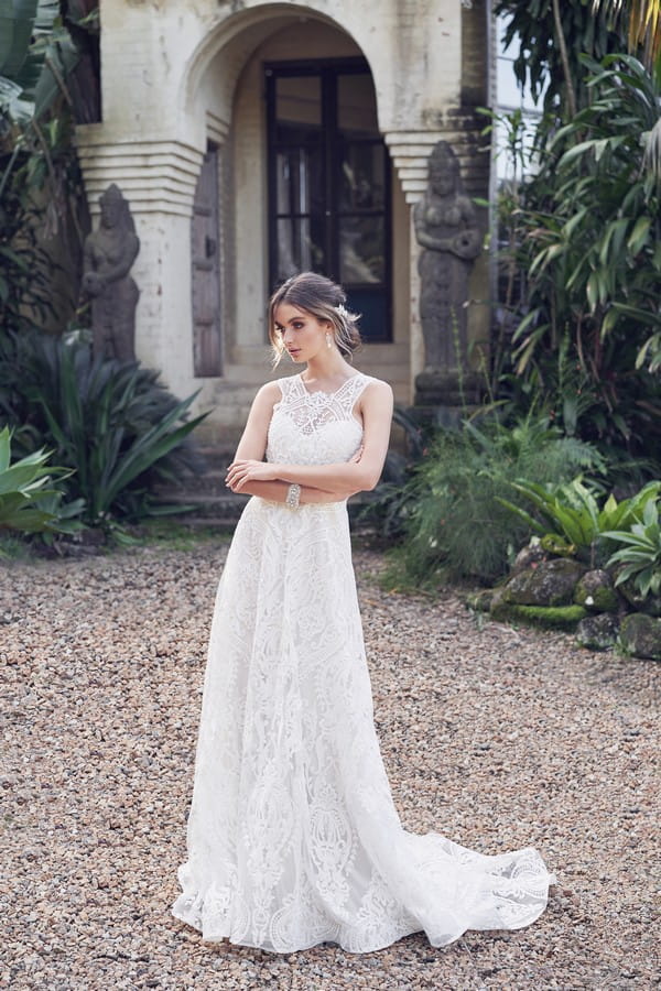 Winter Wedding Dress with Empress Lace Skirt from the Anna Campbell Wanderlust 2019 Bridal Collection