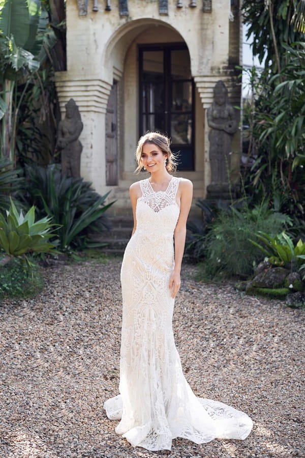 Winter Wedding Dress with Trumpet Skirt from the Anna Campbell Wanderlust 2019 Bridal Collection