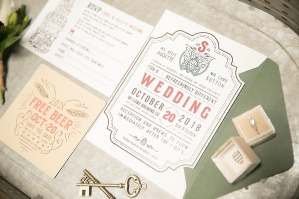 Brewery wedding stationery