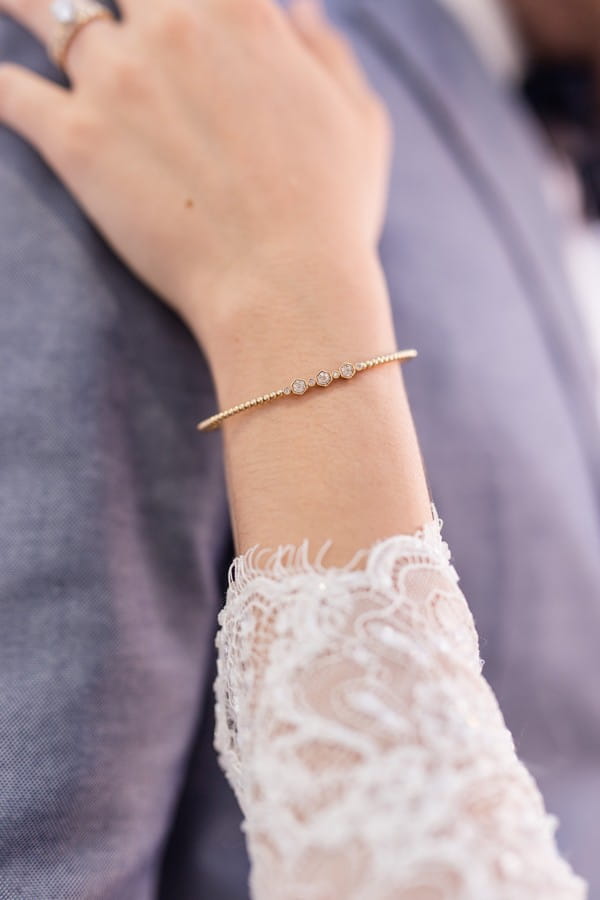 Bracelet on bride's wrist