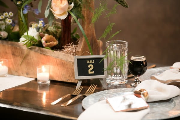 Small wedding table number