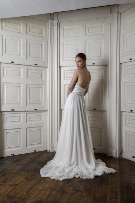 Back of Bloomsbury Corset with Peter Skirt from the Halfpenny London The Air That We Breathe 2019 Bridal Collection