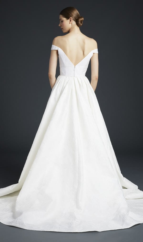 Back of Frankie Wedding Dress with Train from the Anne Barge Fall 2019 Bridal Collection