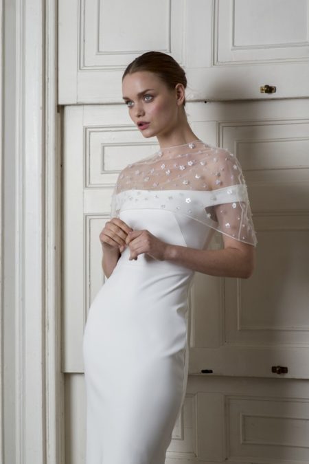 Harbour Dress with Bloomsbury Cape from the Halfpenny London The Air That We Breathe 2019 Bridal Collection