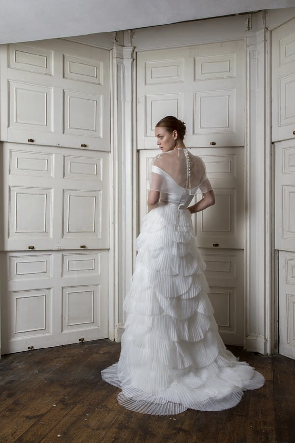 Back of Harbour Top and Cape with Euston Skirt from the Halfpenny London The Air That We Breathe 2019 Bridal Collection