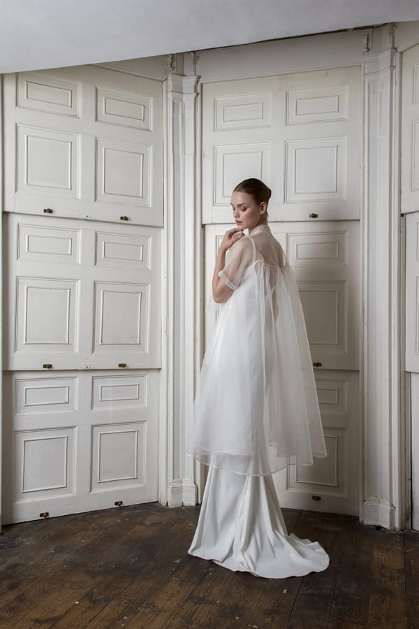 Back of Organza Bow Coat with Victor Dress