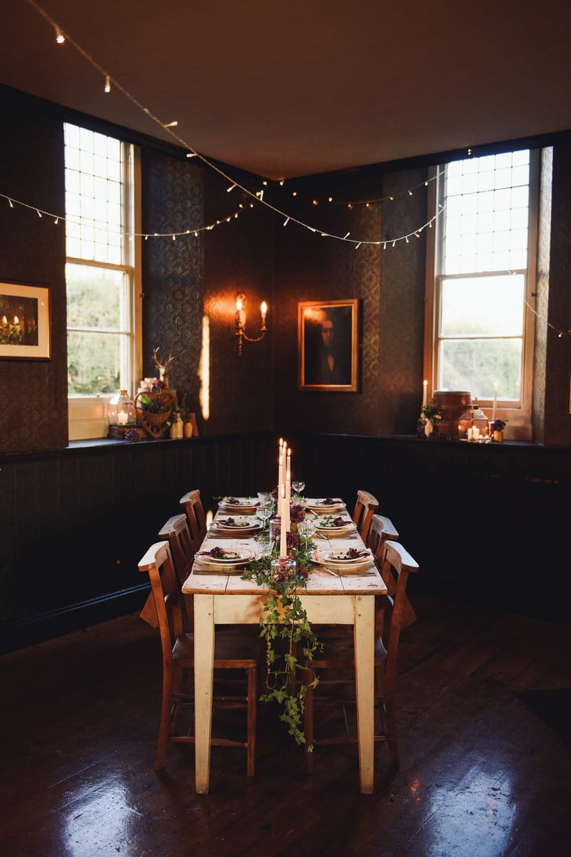 Small wedding table with hygge styling