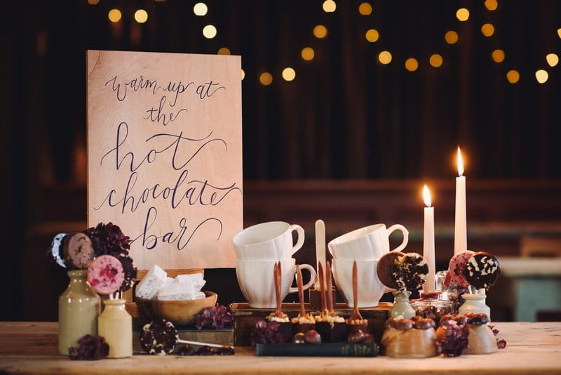 Wedding hot chocolate bar