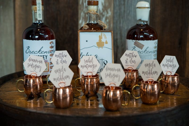 Whisky shot wedding table plan