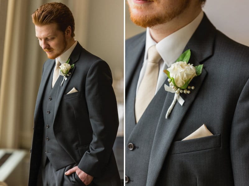 Best man in grey three-piece suit