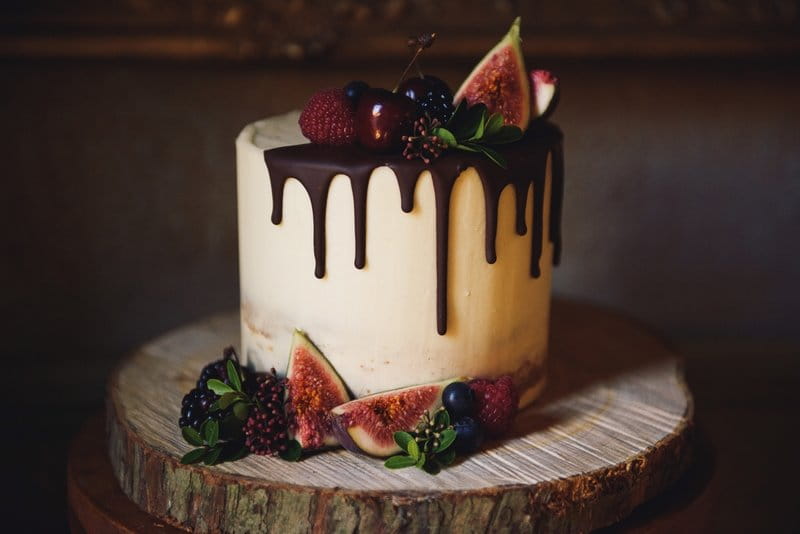 Ganache drip wedding cake