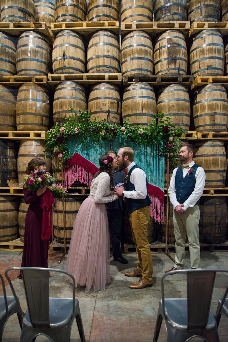 Wedding ceremony at Breckenridge Distillery