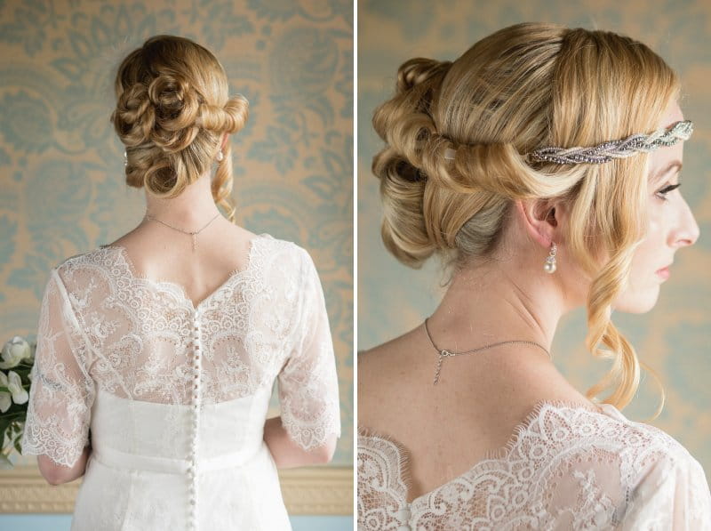 Bride's twisted updo hairstyle