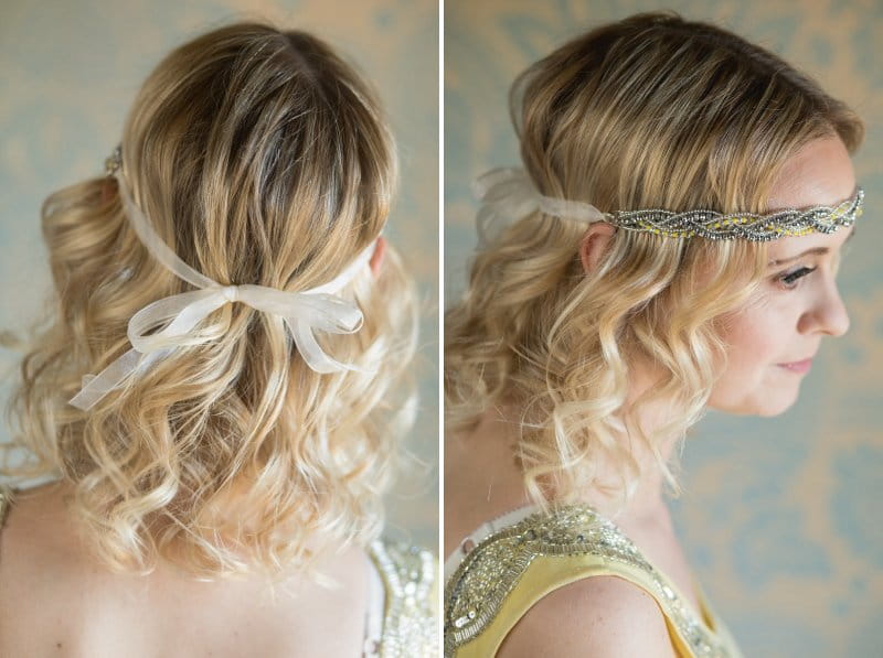 Ribbon headband in bridesmaid's hair