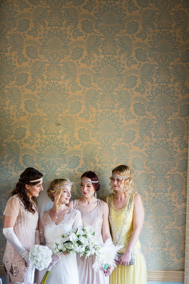 Vintage bride and bridesmaids