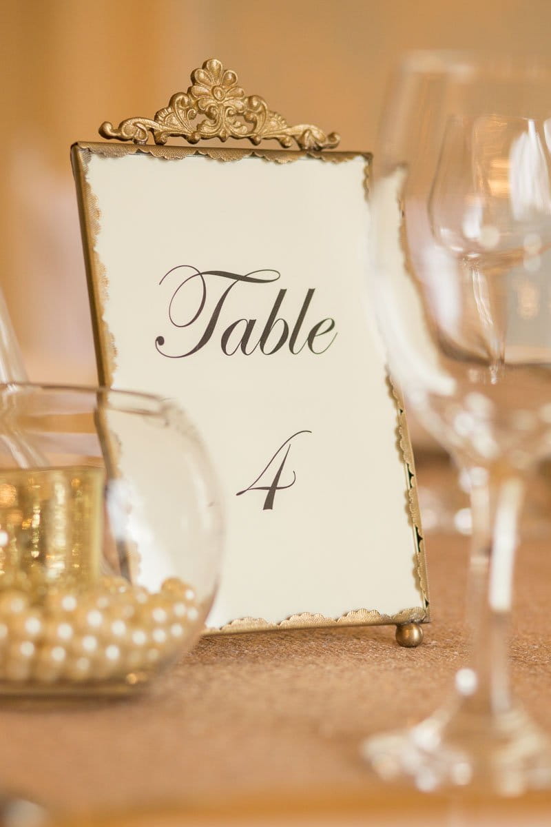 Elegant, vintage style wedding table number