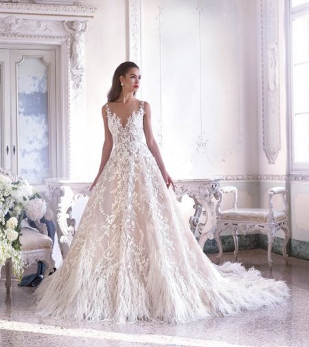 DP387 Fleur Wedding Dress from the Platinum by Demetrios Clair de Lune 2019 Bridal Collection