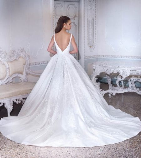 Back of DP388 Esme Wedding Dress from the Platinum by Demetrios Clair de Lune 2019 Bridal Collection