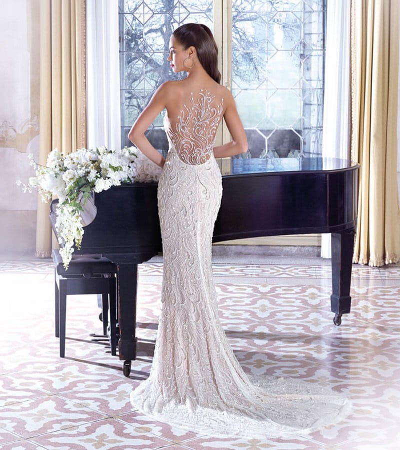 Back of DP389 Vivienne Wedding Dress from the Platinum by Demetrios Clair de Lune 2019 Bridal Collection