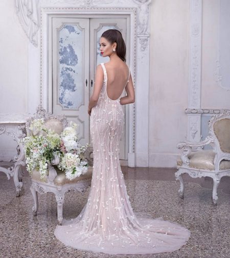 Back of DP395 Madeleine Wedding Dress from the Platinum by Demetrios Clair de Lune 2019 Bridal Collection