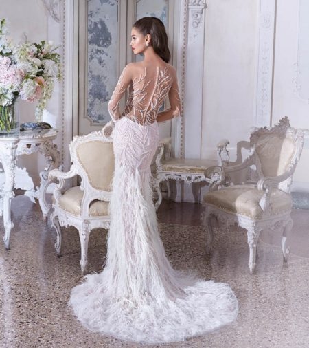 Back of DP398 Roxanne Wedding Dress from the Platinum by Demetrios Clair de Lune 2019 Bridal Collection