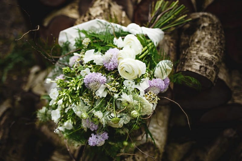 Lilac and White Bridal Bouquet