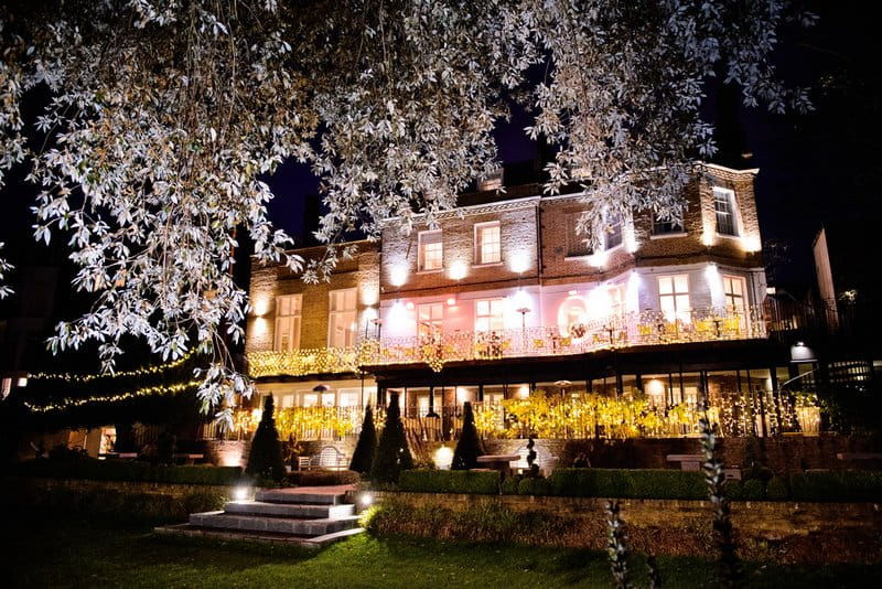 The Bingham at Night Covered in Fairy Lights