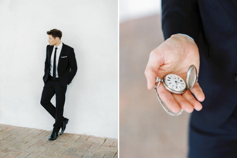 Groom with pocket watch