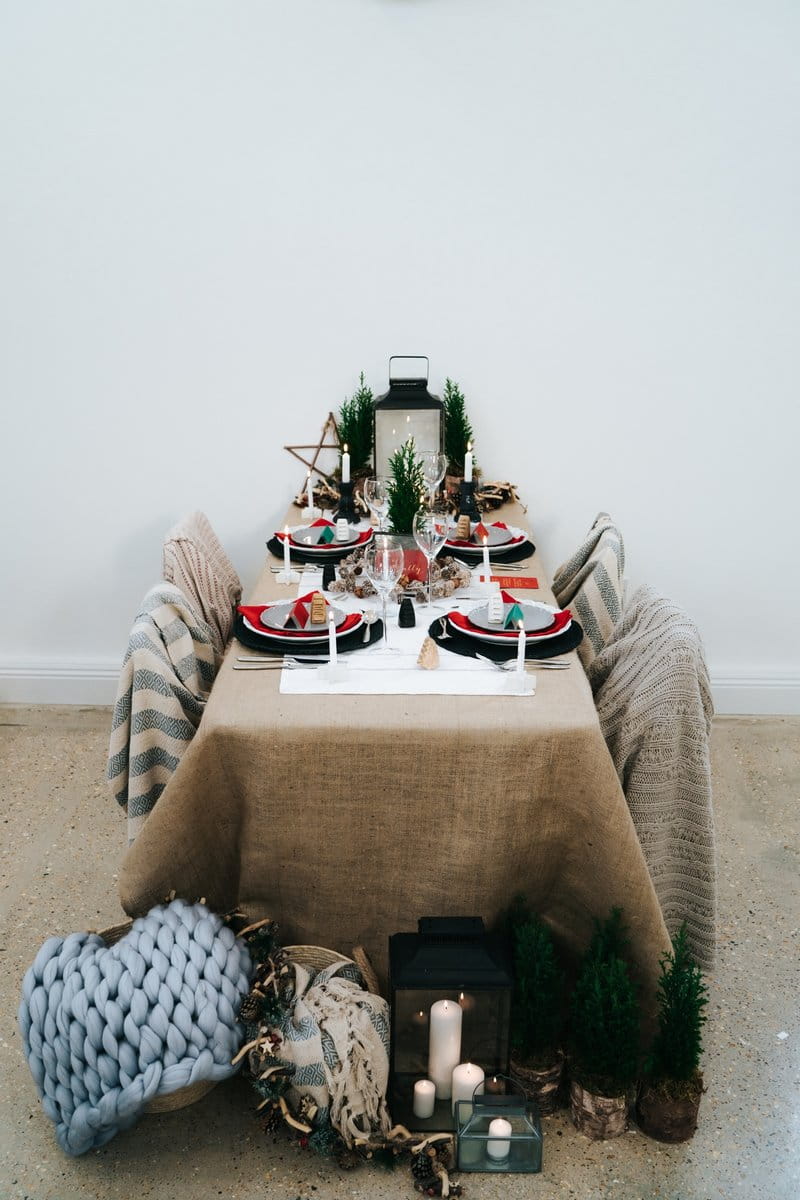 Nordic winter wedding styled table