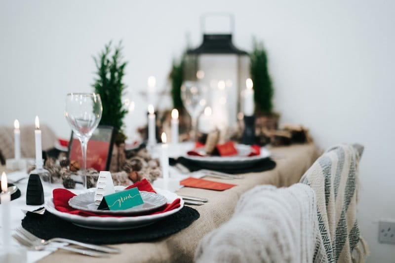 Nordic winter wedding table styling