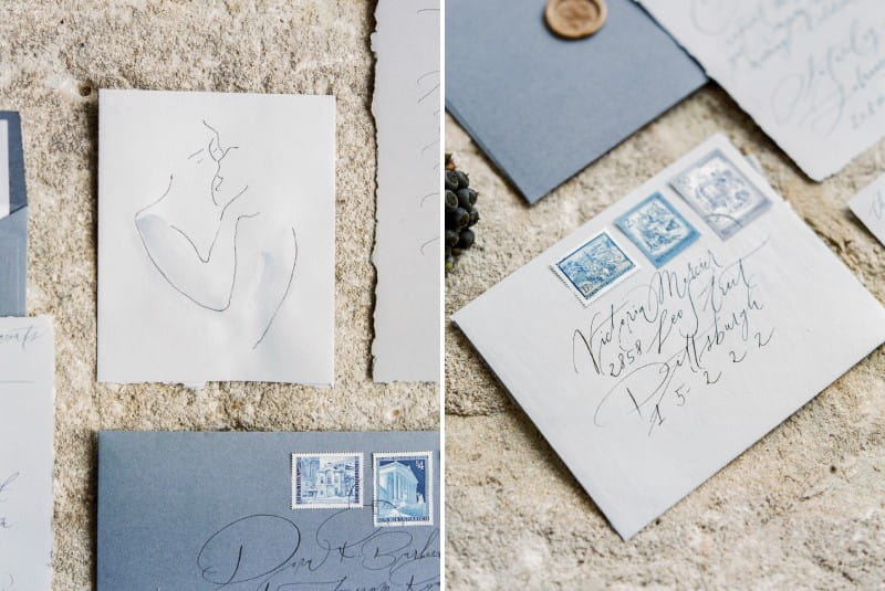 Grey envelopes for wedding stationery