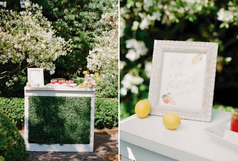 Wedding welcome drink table