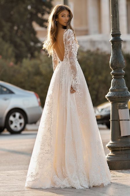 Back of 19-108 Wedding Dress from the BERTA Athens F/W 2019 Bridal Collection