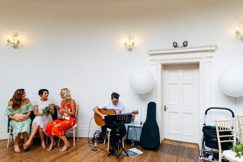 Guitarist playing at wedding