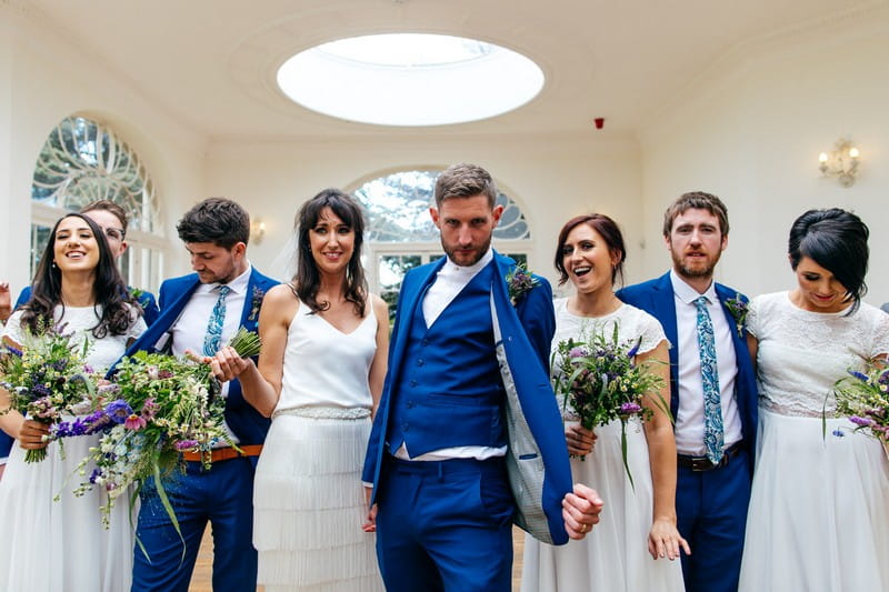 Bridal party dancing in Barton Hall