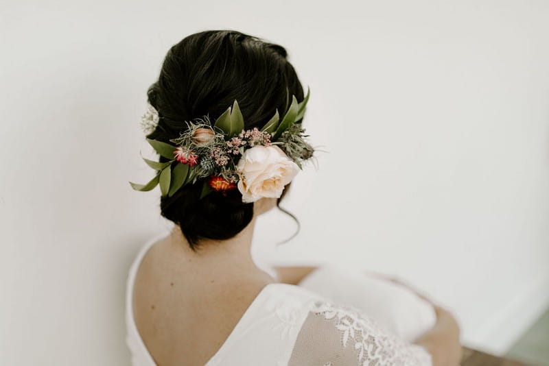 Bride's hair flowers