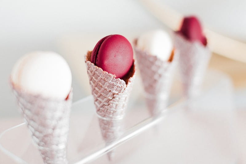 Macarons in ice cream cones