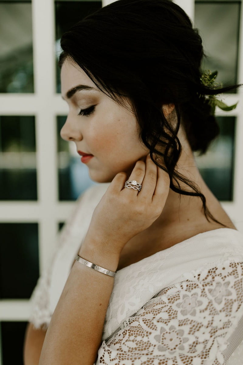 Bride with ring and bracelet